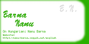 barna nanu business card